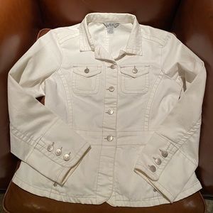 COPY - CAbi white denim jacket - like new!